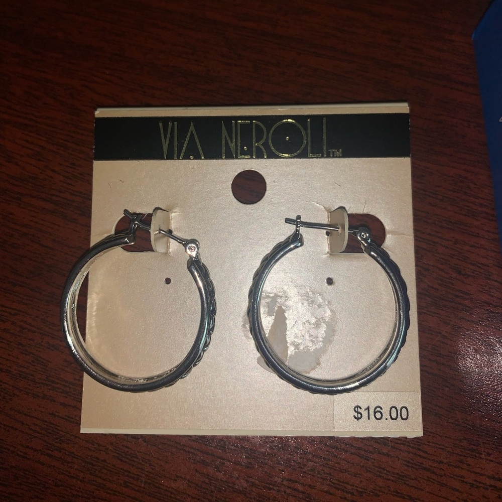 Via Neroli Silver Hoop Earrings